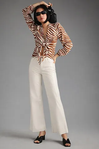 Hudson Rosie High-Rise Faux Leather Pants White