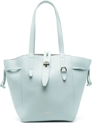 Net leather tote bag