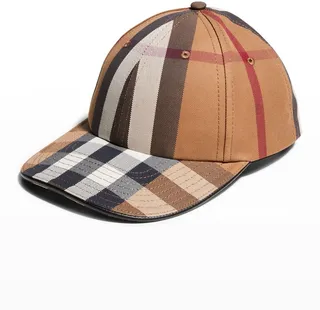 Men's Giant Check Canvas Baseball Cap
