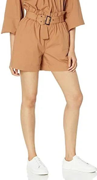 The Drop Women's Alicia Paper Bag Belted Bermuda Short- 5" inseam