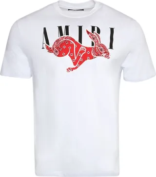 rabbit-print cotton T-shirt