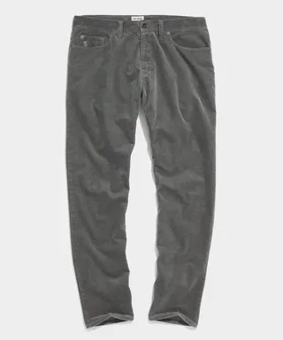 Straight Washed 5-Pocket Corduroy in Slate Grey