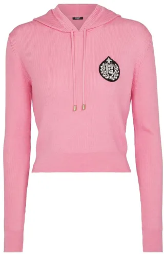 Embellished cashmere and silk hoodie