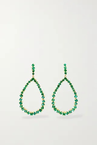 Suzanne Kalan - 18-karat Gold Emerald Earrings - Green