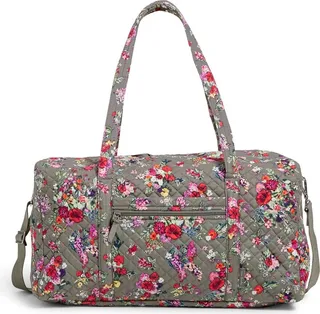 Vera Bradley Women's Recycled Cotton Lay Flat Travel Duffel Bag Hope Blooms