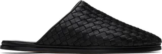 Bottega Veneta Black Intrecciato Slippers