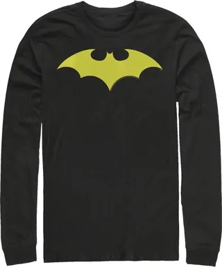 Men's Batman Winged Hero Symbol Long Sleeve Shirt - Black - Small