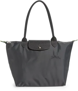 Medium Le Pliage Green Recycled Canvas Shoulder Tote Bag