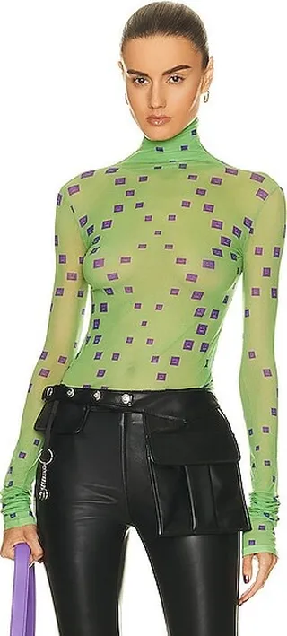 Acne Studios Turtleneck Top in Green