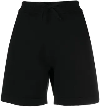 Ribbed Waistband Cotton Shorts