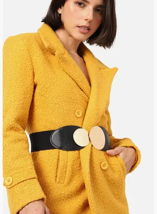 Casual Solid Stretchable PU Leather Waist Belt For Women
