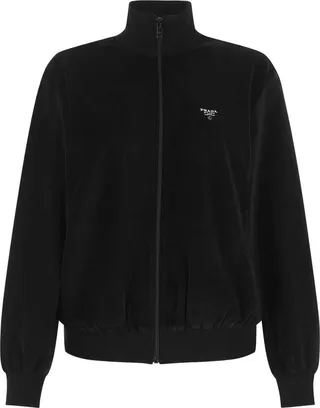 Prada Logo Embroidered Zipped Jacket