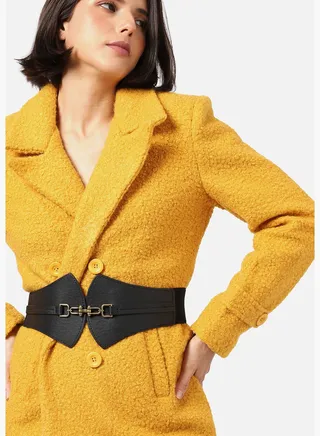 Casual Solid Stretchable PU Leather Waist Belt For Women