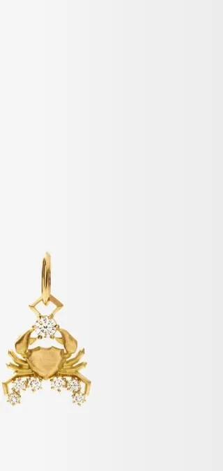 Cancer Diamond & 18kt Gold Zodiac Charm