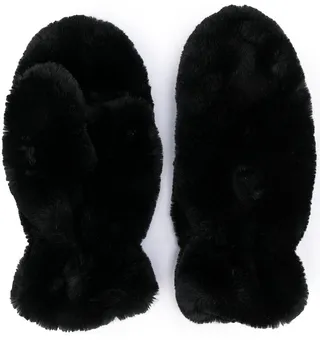 Coco faux-fur mittens