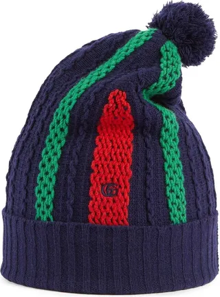 Pom-Pom Wool Beanie Hat