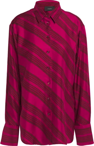 Striped silk-twill shirt