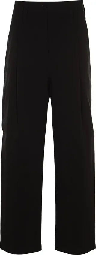 Wide Straight Leg Plain Trousers