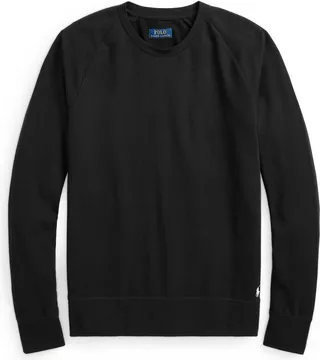 Long Sleeve Crew Neck Sleep T-shirt Sleepwear Black