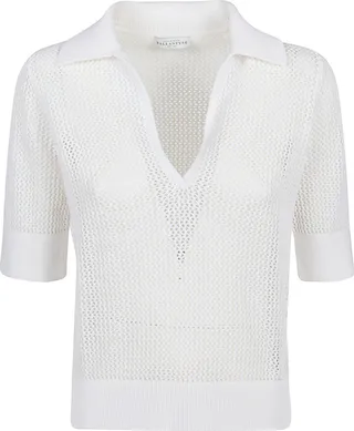 Short Sleeve Polo Neck Sweater