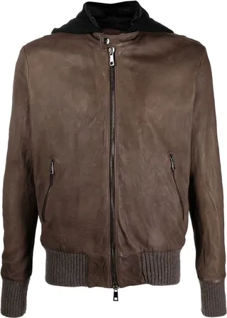 Hooded Leather Jacket