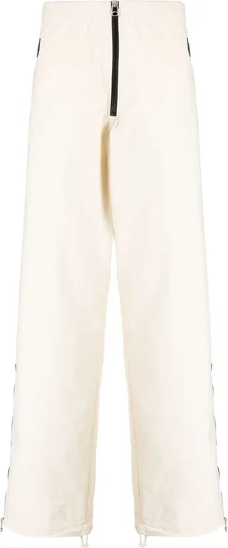 Zip-Detail Wide-Leg Trousers
