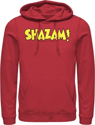 Men's Justice League Shazam Logo Pull Over Hoodie - Red - Medium