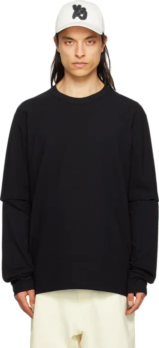 Y-3 Black Layered Long Sleeve T-Shirt
