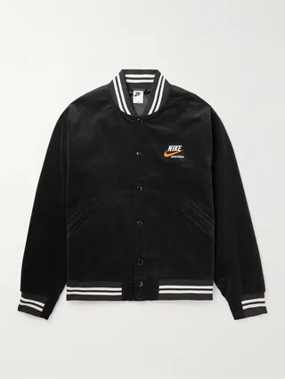 NSW Logo-Embroidered Cotton-Blend Corduroy Bomber Jacket