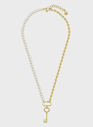 Half Cablechain Half Frewater Pearls Necklace