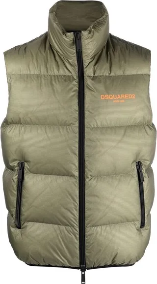 Logo-Print Padded Gilet