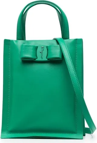 Viva bow mini leather tote bag