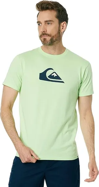 Quiksilver Comp Logo Short Sleeve Tee (Paradise Green) Men's Clothing