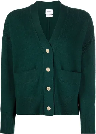 Green V-Neck Cashmere Cardigan