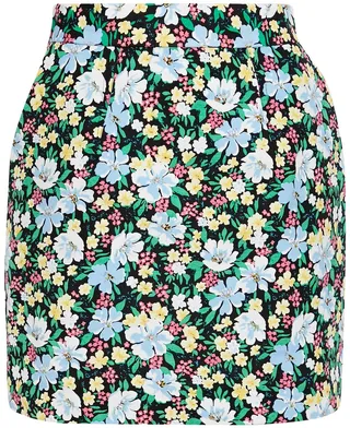 Jikael floral-print crepe mini skirt