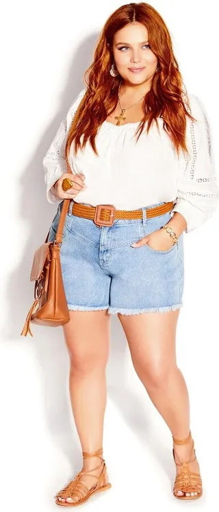 CITY CHIC| Women's Plus Size Enchanted Embroidered Top - ivory - 20W