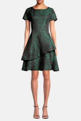 Two Tiered Jacquard Dress