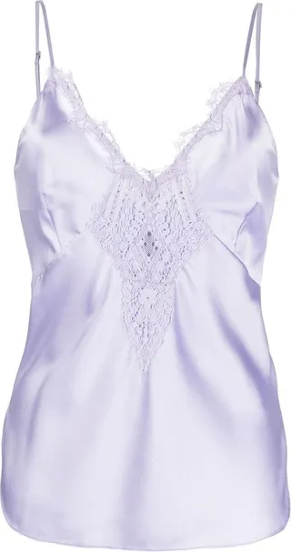 Lace-Detail Silk Cami Top