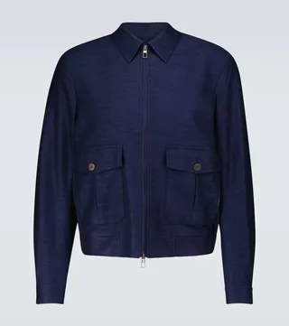 Cotton and wool blouson jacket