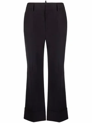 Cropped Turned-Up Trousers