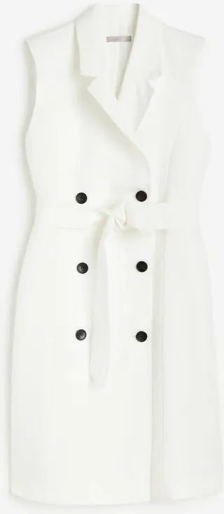 Linen-blend Tie-belt Dress