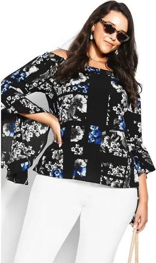 CITY CHIC| Women's Plus Size Mabel Top - black - 18W