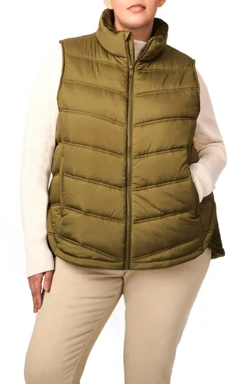 High Pile Fleece Puffer Vest