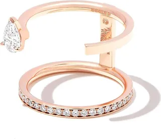 18kt rose gold Serti Sur Vide diamond ring