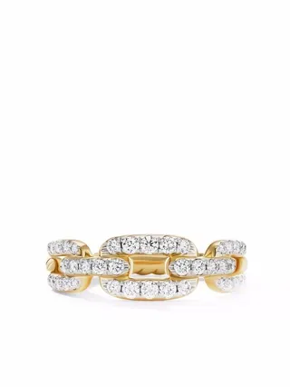 18kt yellow gold Stax Chain Link diamond ring