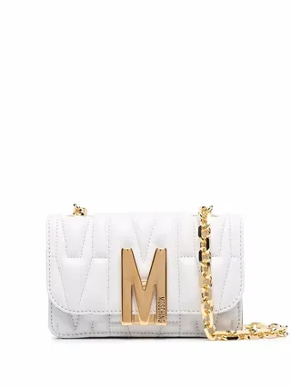 M quilted logo shoulder bag