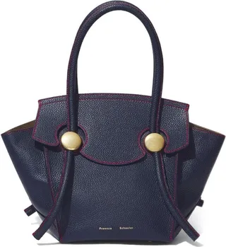 Pipe contrast-stitch tote bag