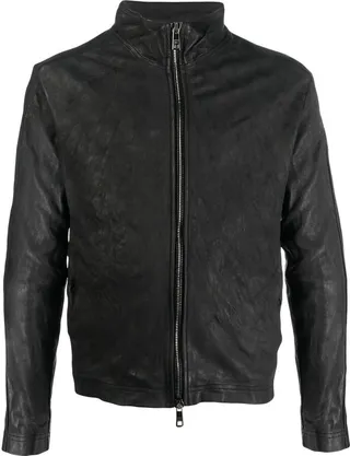 Brush calf leather jacket