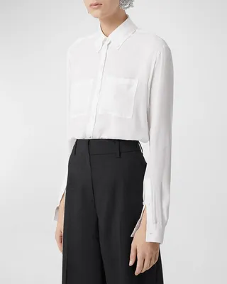 Ivanna EKD Intarsia Silk Collared Shirt