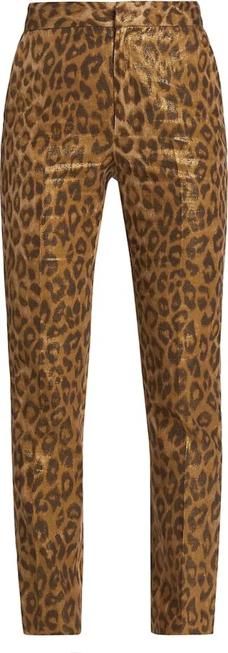 Rebel Printed Linen Twill Straight Pants